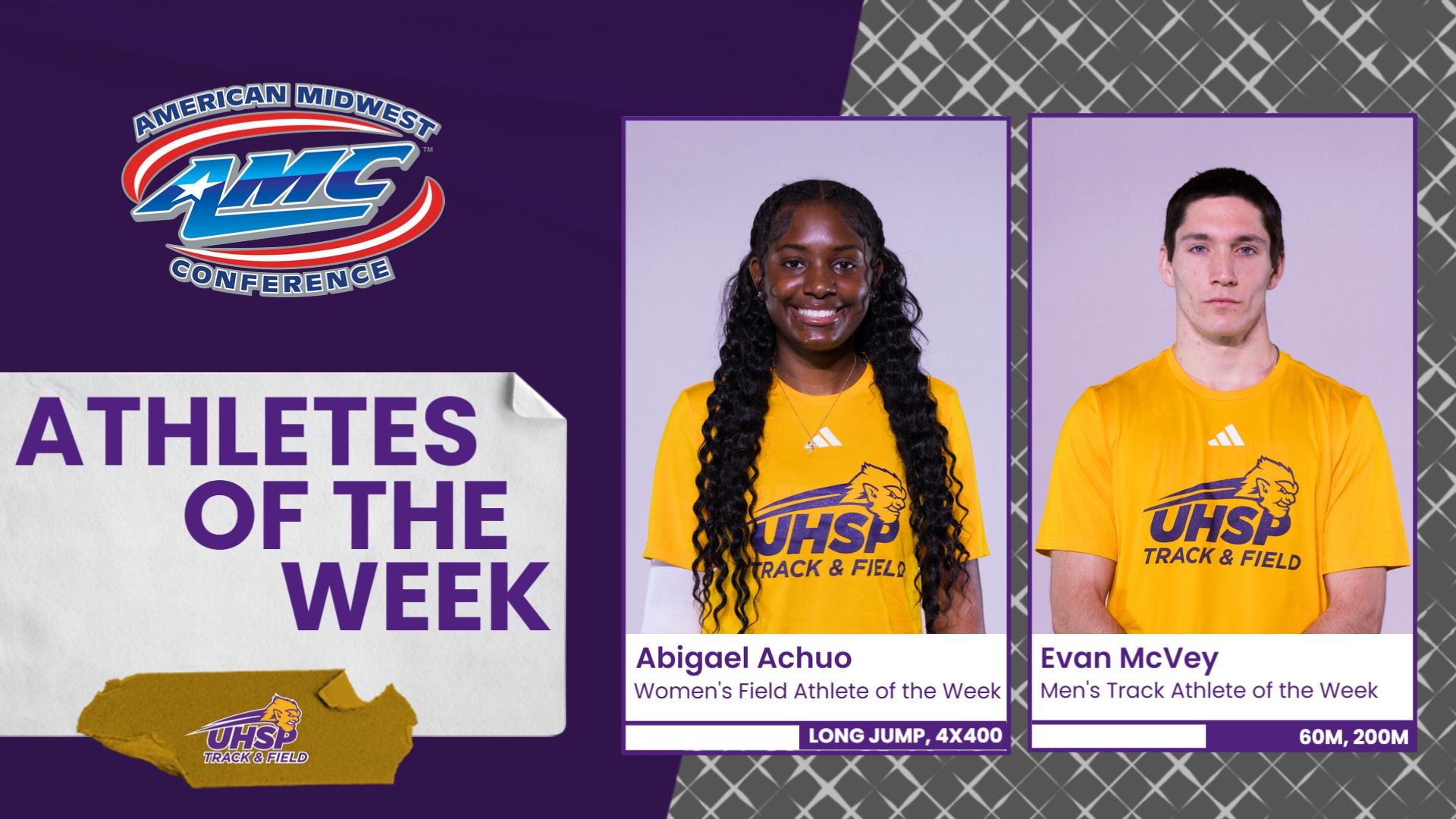 Achuo and McVey land AMC Athlete of the Week awards