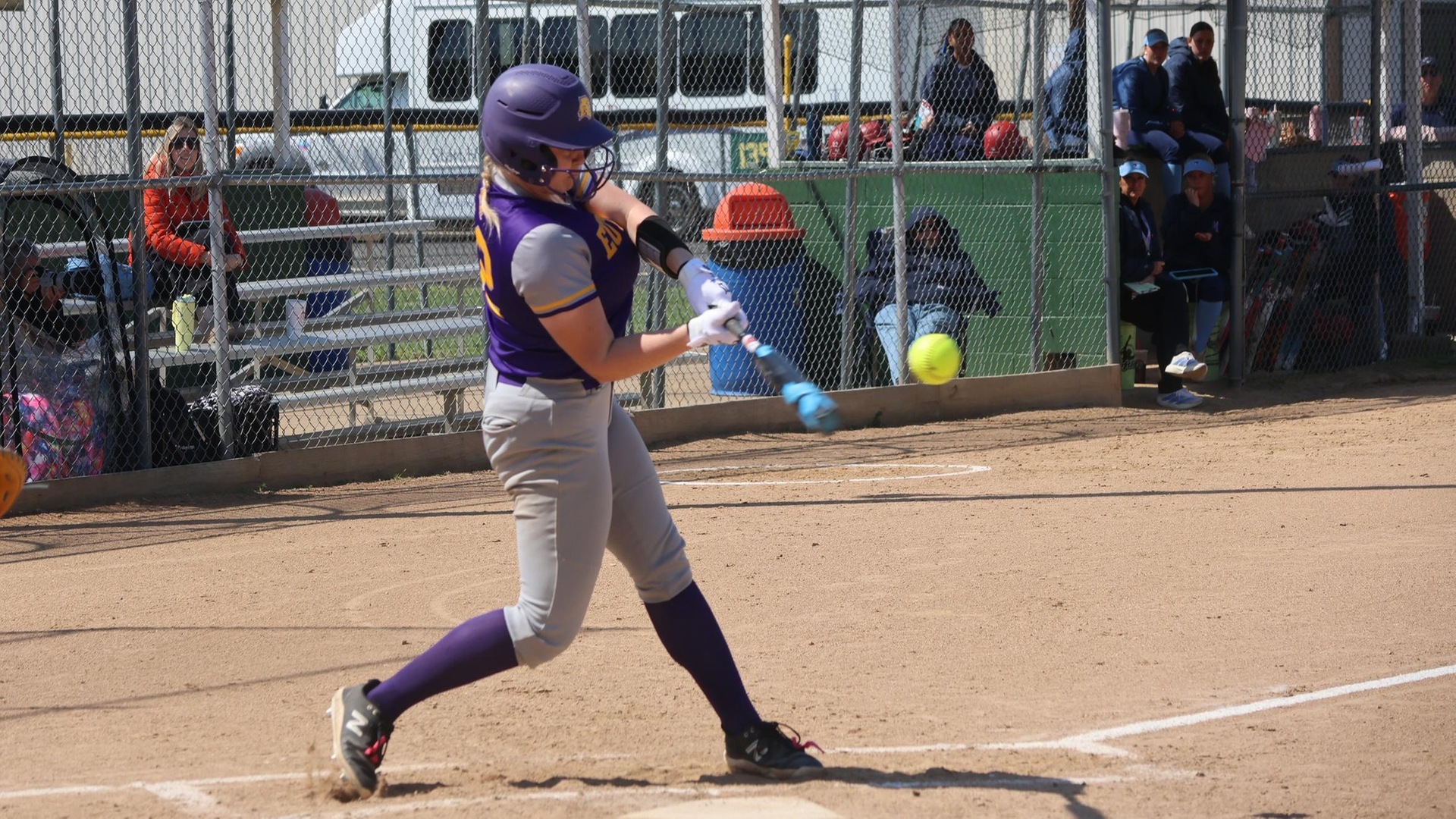 Averi Glosemeyer hit two home runs in Game 1. Photo by Aubrey Lasek.